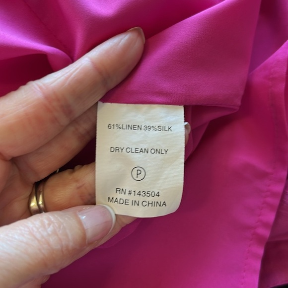 Marie Oliver Greta Linen Silk Blend Mini Dress Pink camellia puff sleeve Sz S - Picture 10 of 13